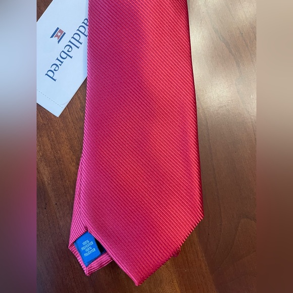 NWT Sadlebred Men’s Satin Solid Tie Red - Picture 2 of 5